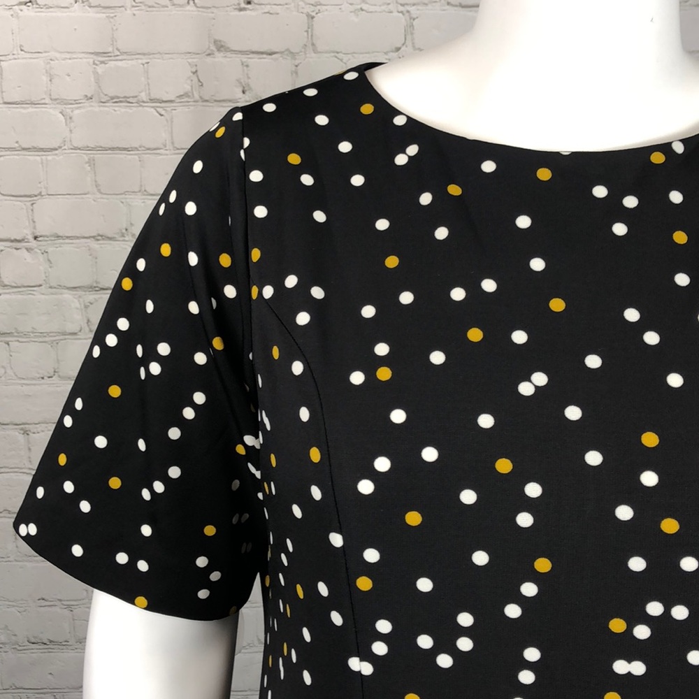 Alfani Black White & Gold Dot Midi Dress 14W & 18W - Picture 4 of 4